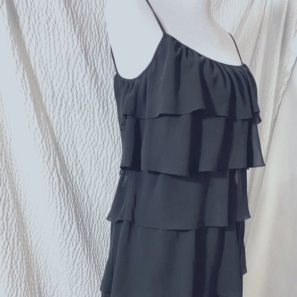 Ann Taylor LOFT Tiered Ruffle Little Black Dress - Picture 1 of 6